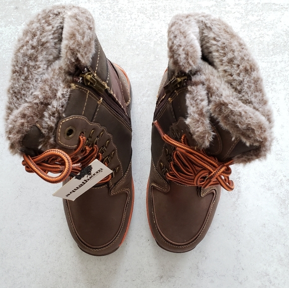 Santana Canada Nevis Faux Fur Winter Snow Boots Waterproof Brown SZ 6 - Picture 2 of 6